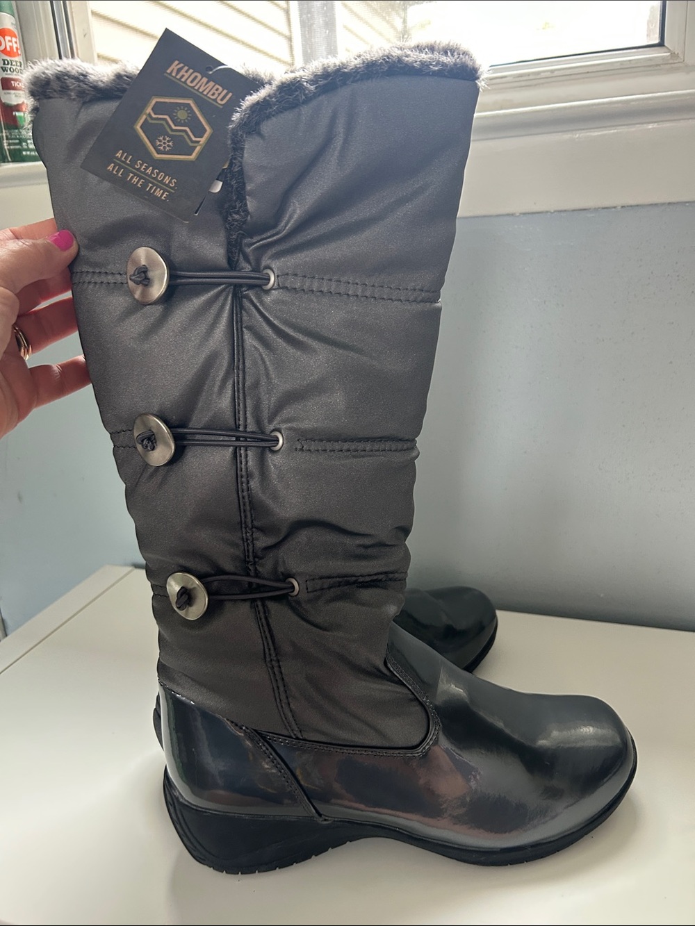 Khombu Abigail Boot Gray/Silver